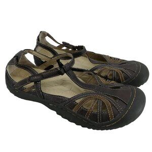 JBU Forest Mary Jane Terrain Brown Sandals Size 7.5 Vegan Leather Closed Toe